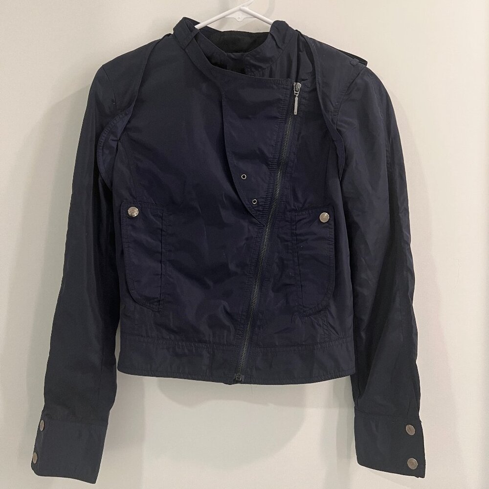 Basic House South Korea Women’s Navy Biker Style Utility Jacket Size S